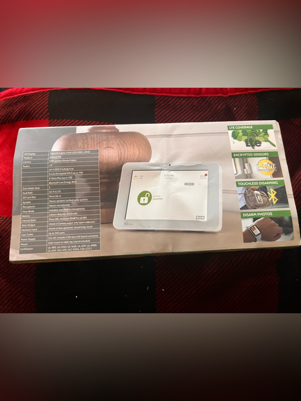 White Home Security Touchscreen Control Tablet